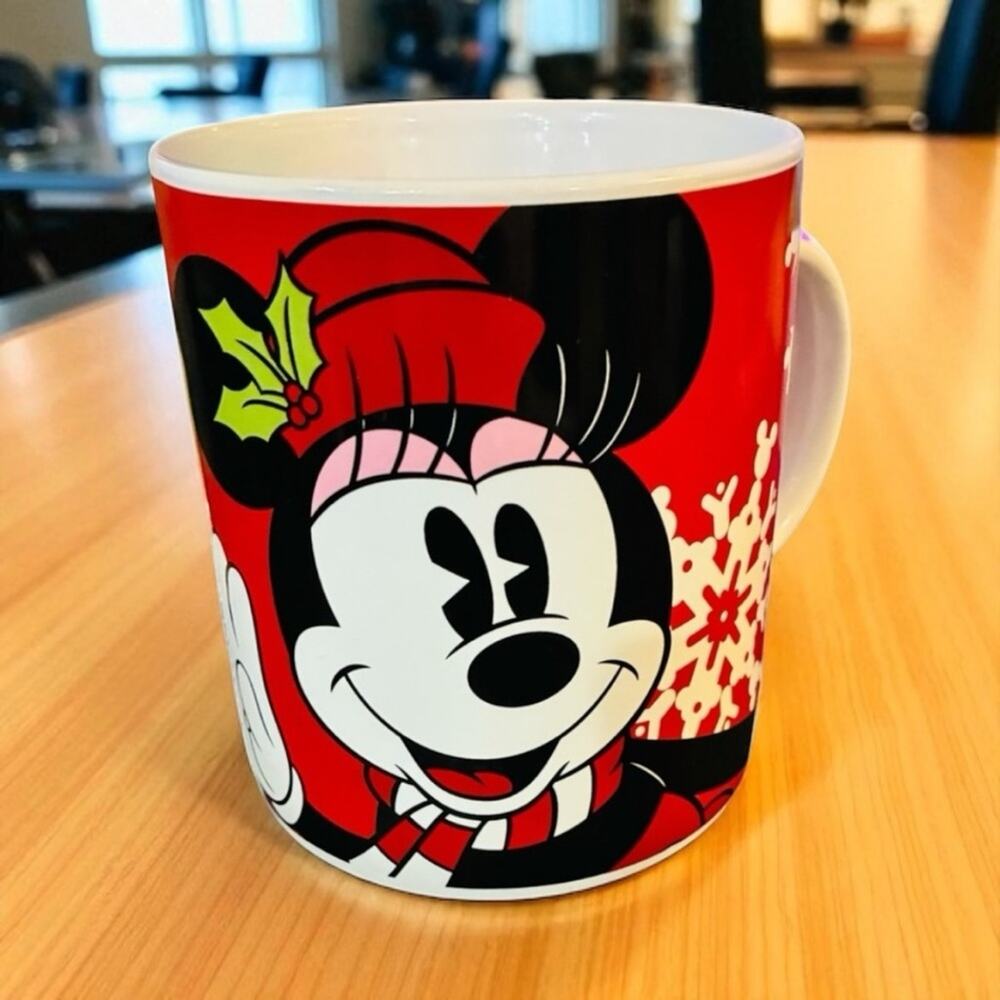 Disney Red and Black Minnie Mouse Christmas Mug